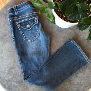 Paisley Sky Midwash Denim Bootcut Jeans 6